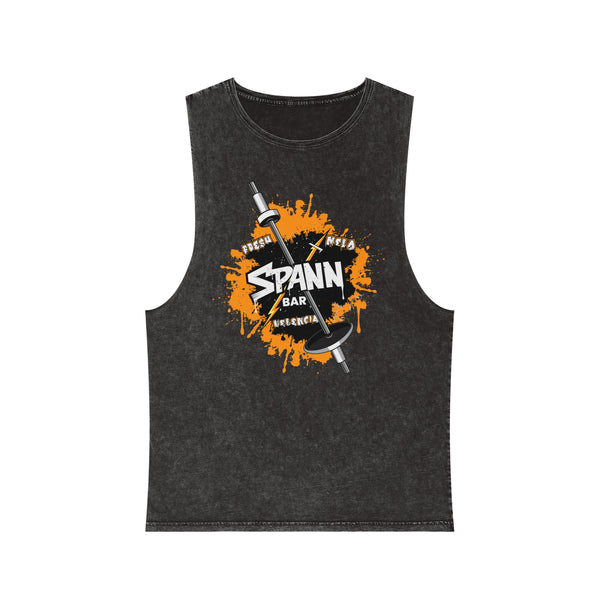 Spann Bar Graphic - Unisex Stonewash Tank Top