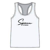 Spann Fitness - Women's Jersey Racerback Tank in White