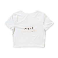 Spann Fitness - Women’s Poly-Cotton Crop Tee in White & Heather Olive