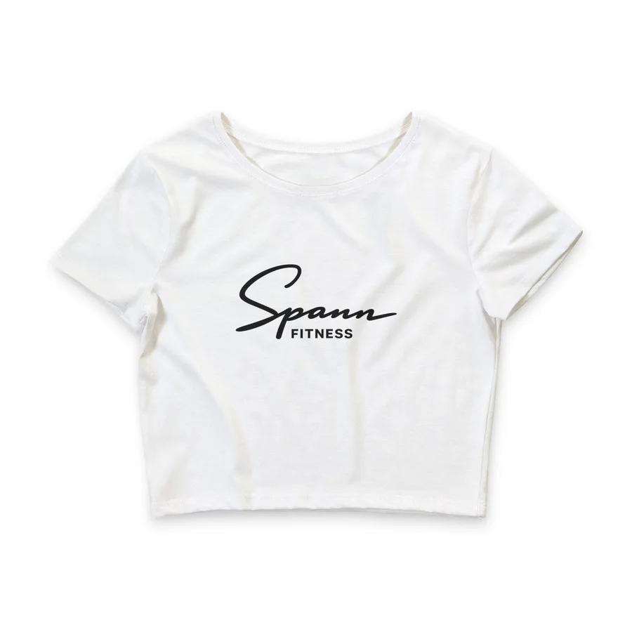 Spann Fitness women's crop tee in white