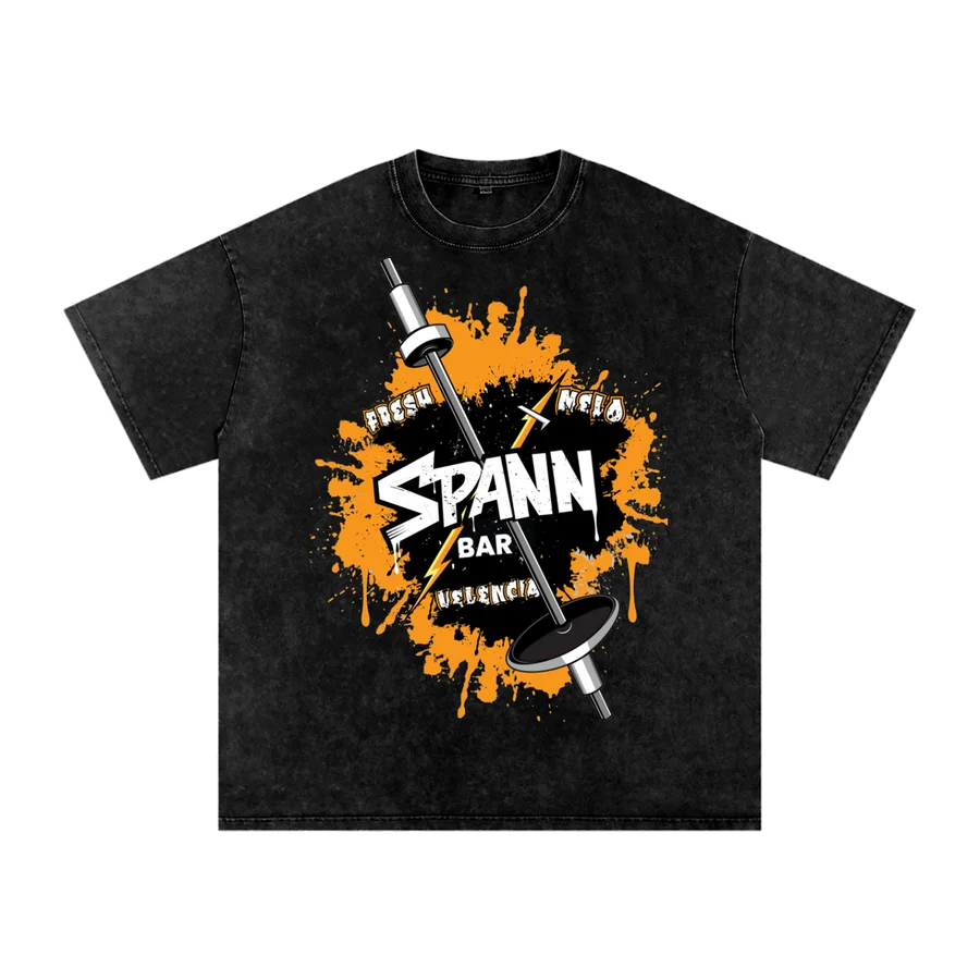 Spann Bar graphic oversized cotton t-shirt in black